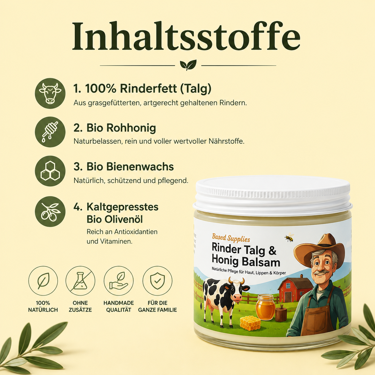 No Essential Oils - Tallow & Honey Balm